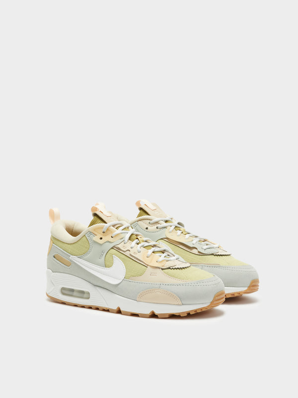 Womens Air Max 90 Sneakers in Buff Gold, Light Silver, Sa | Glue Store