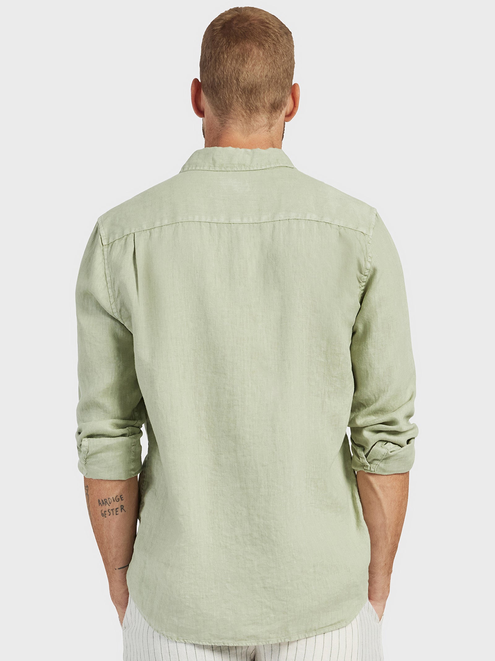 Hampton Linen Shirt in Sage green