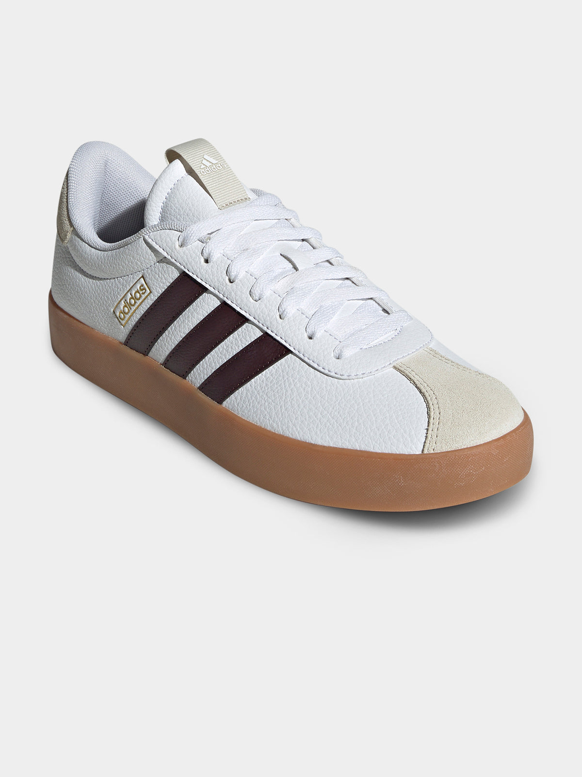 Adidas Mens VL Court 3.0 Sneakers in White, Shadow Brown & Aluminium | White/Shadow Brown/Alumin