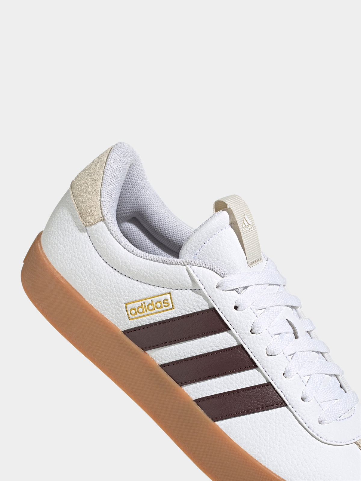 Adidas Mens VL Court 3.0 Sneakers in White, Shadow Brown & Aluminium | White/Shadow Brown/Alumin