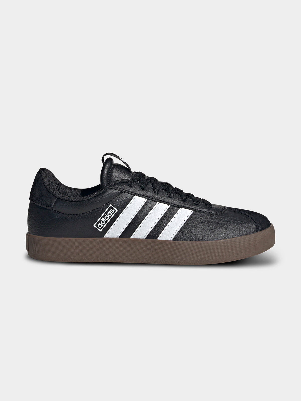 Adidas Womens VL Court 3.0 Sneakers in Core Black, Cloud White & Gum | Core Black/Cloud White/Gum 5