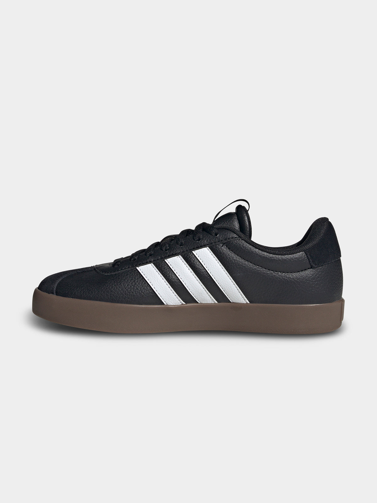 Adidas Womens VL Court 3.0 Sneakers in Core Black, Cloud White & Gum | Core Black/Cloud White/Gum 5