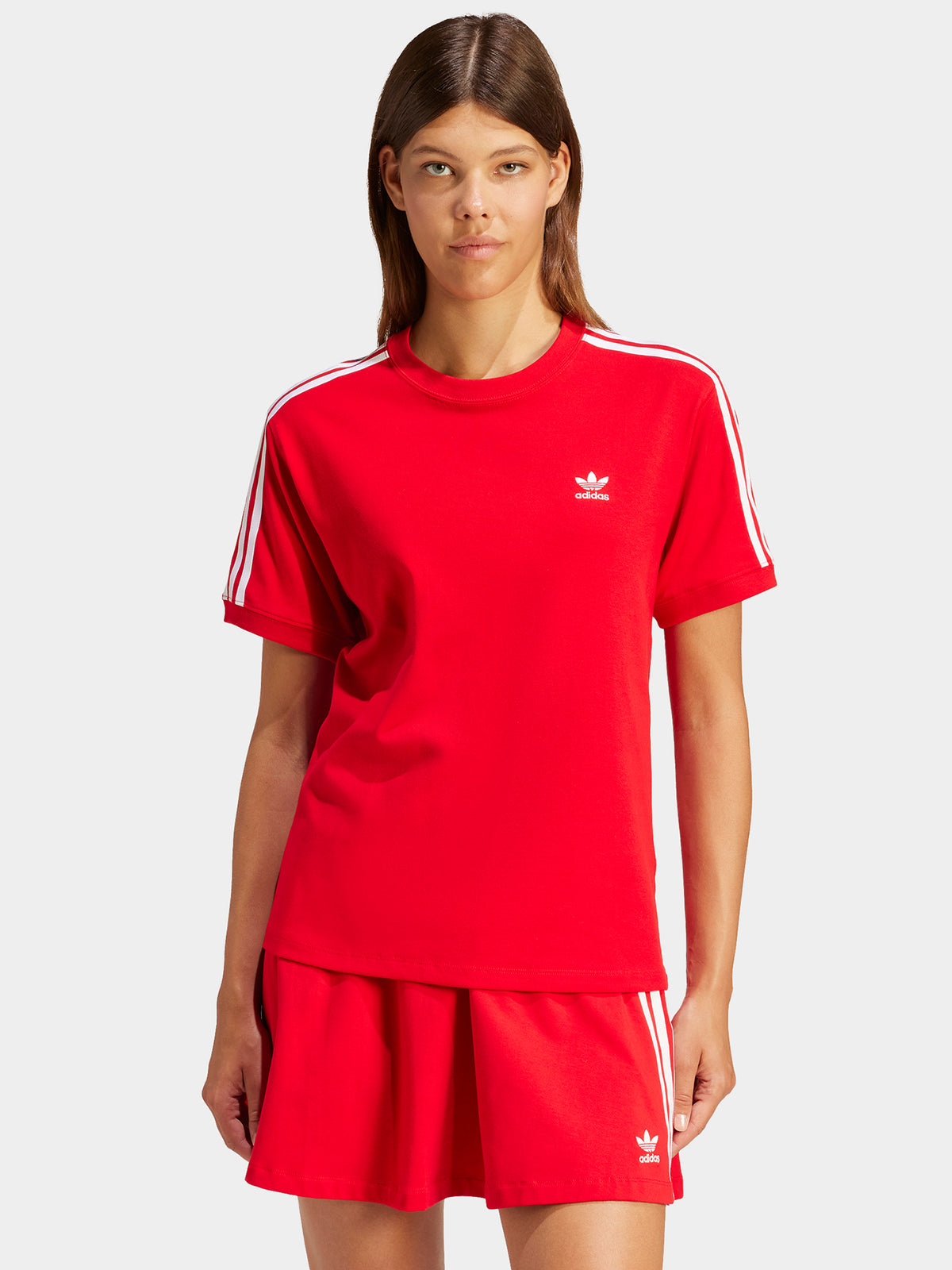 Adidas 3 Stripe T-Shirt | Better Scarlet