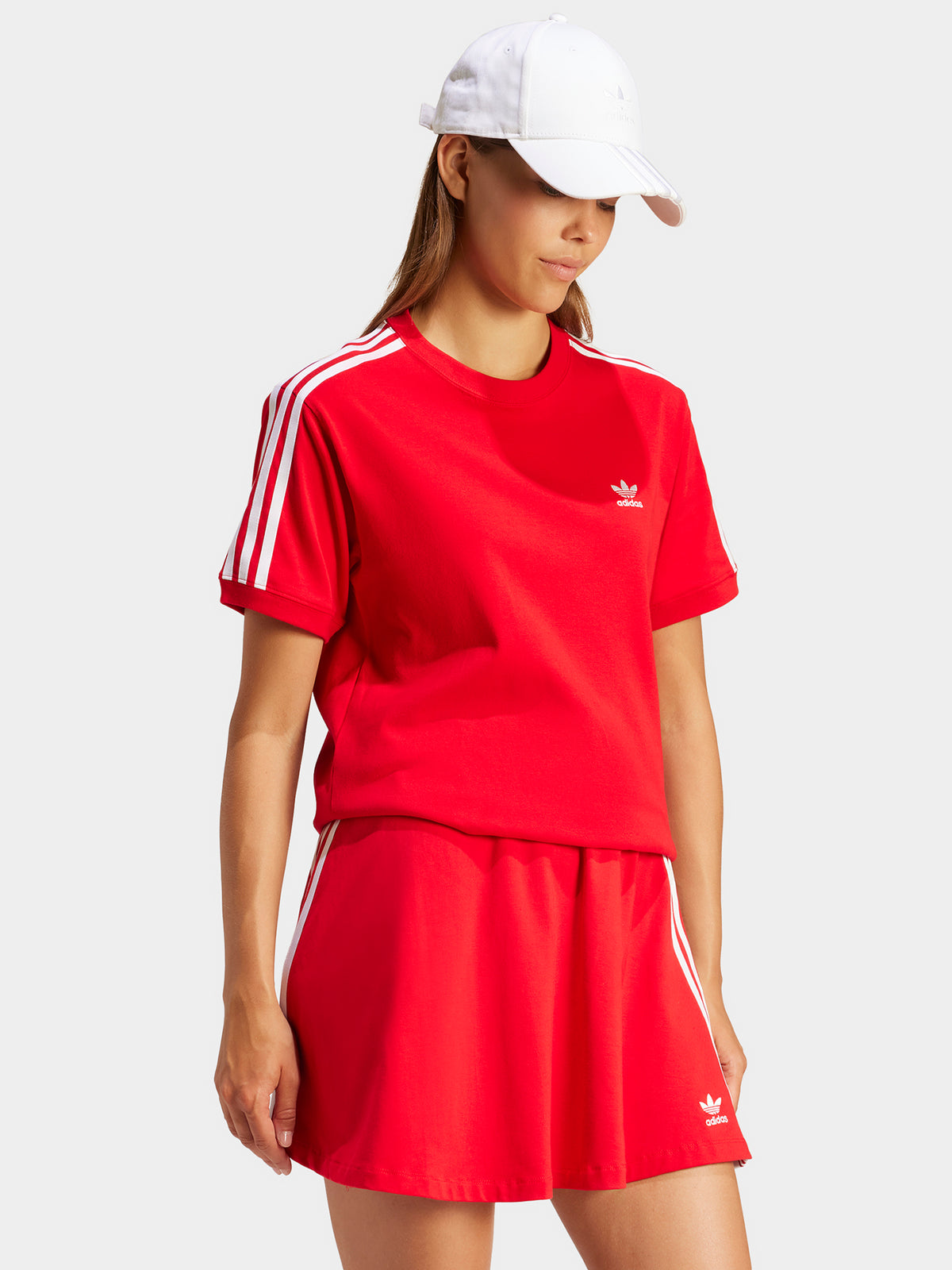 Adidas 3 Stripe T-Shirt | Better Scarlet