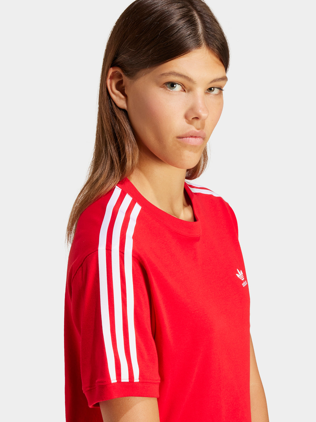 Adidas 3 Stripe T-Shirt | Better Scarlet