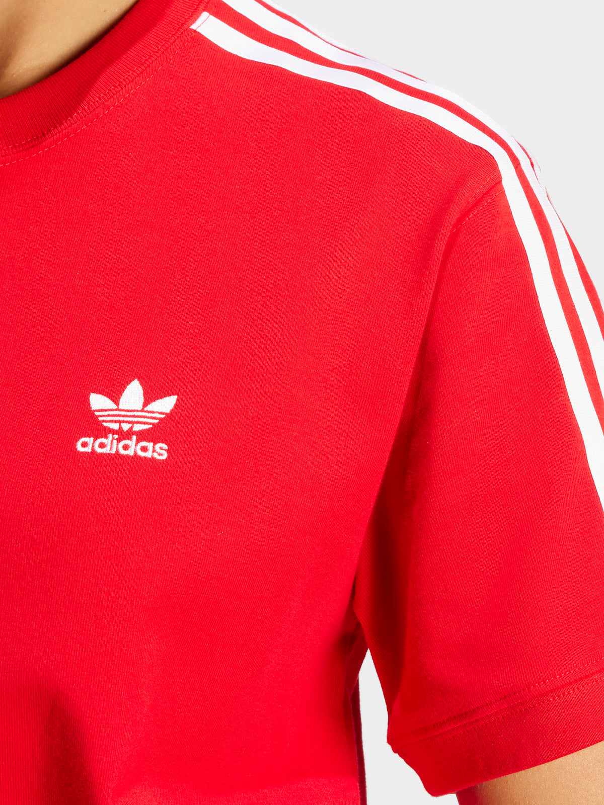 Adidas 3 Stripe T-Shirt | Better Scarlet