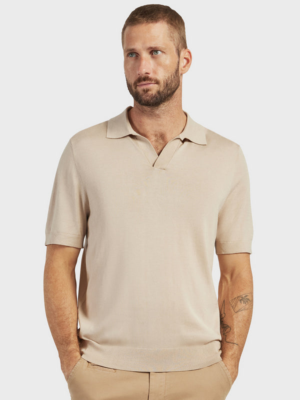 Academy brand Irvine Knit Polo Natural | Glue Store