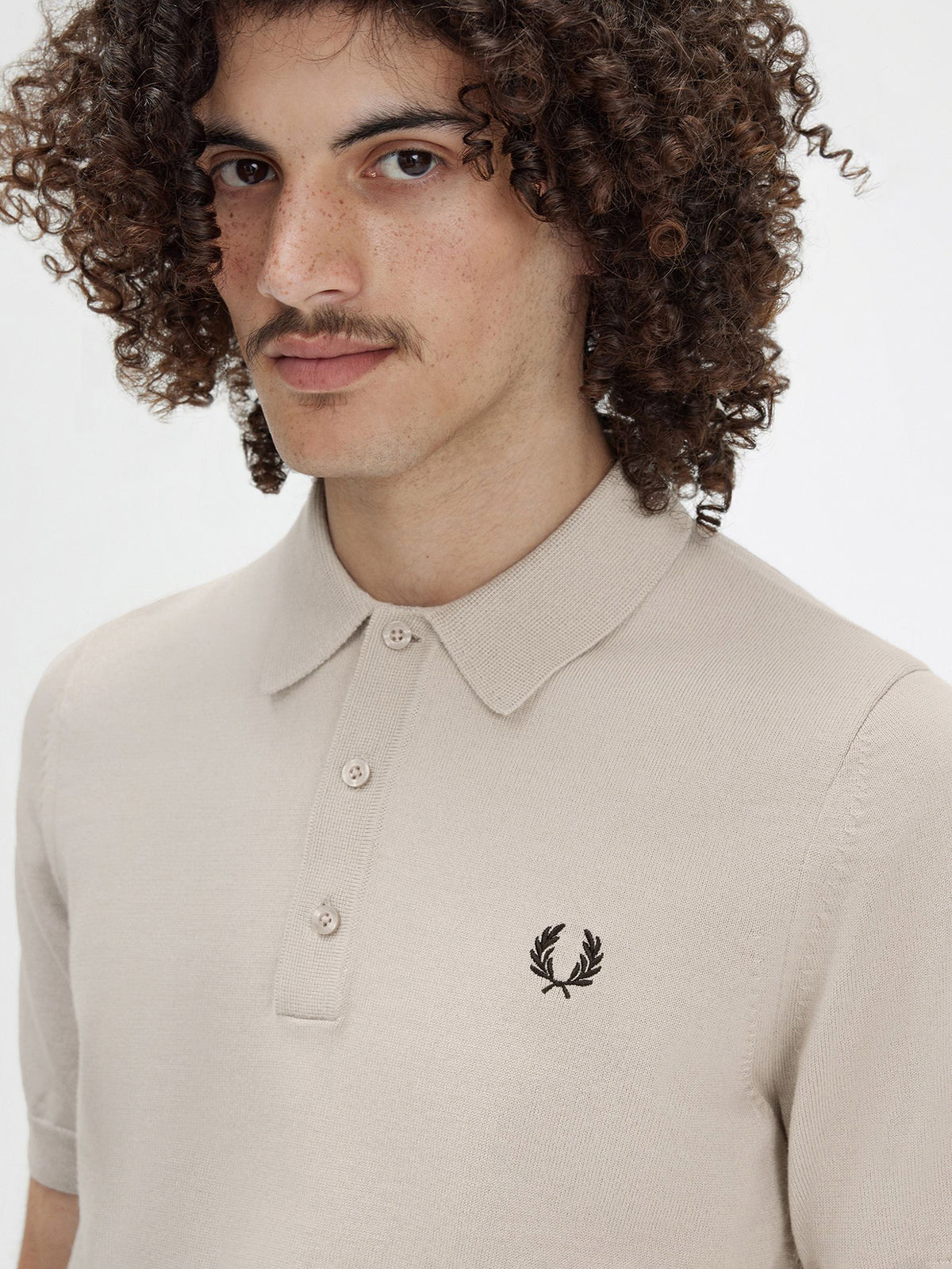 Fred Perry Classic Knitted Shirt | Dark Oatmeal