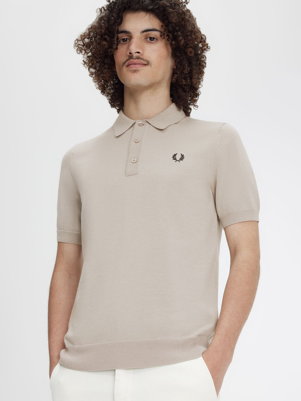 Fred Perry Classic Knitted Shirt | Dark Oatmeal