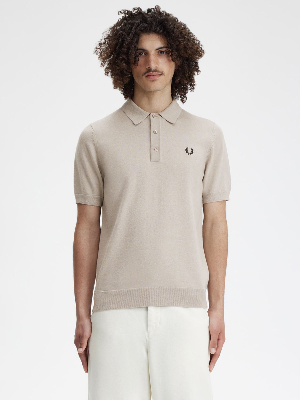 Fred Perry Classic Knitted Shirt | Dark Oatmeal