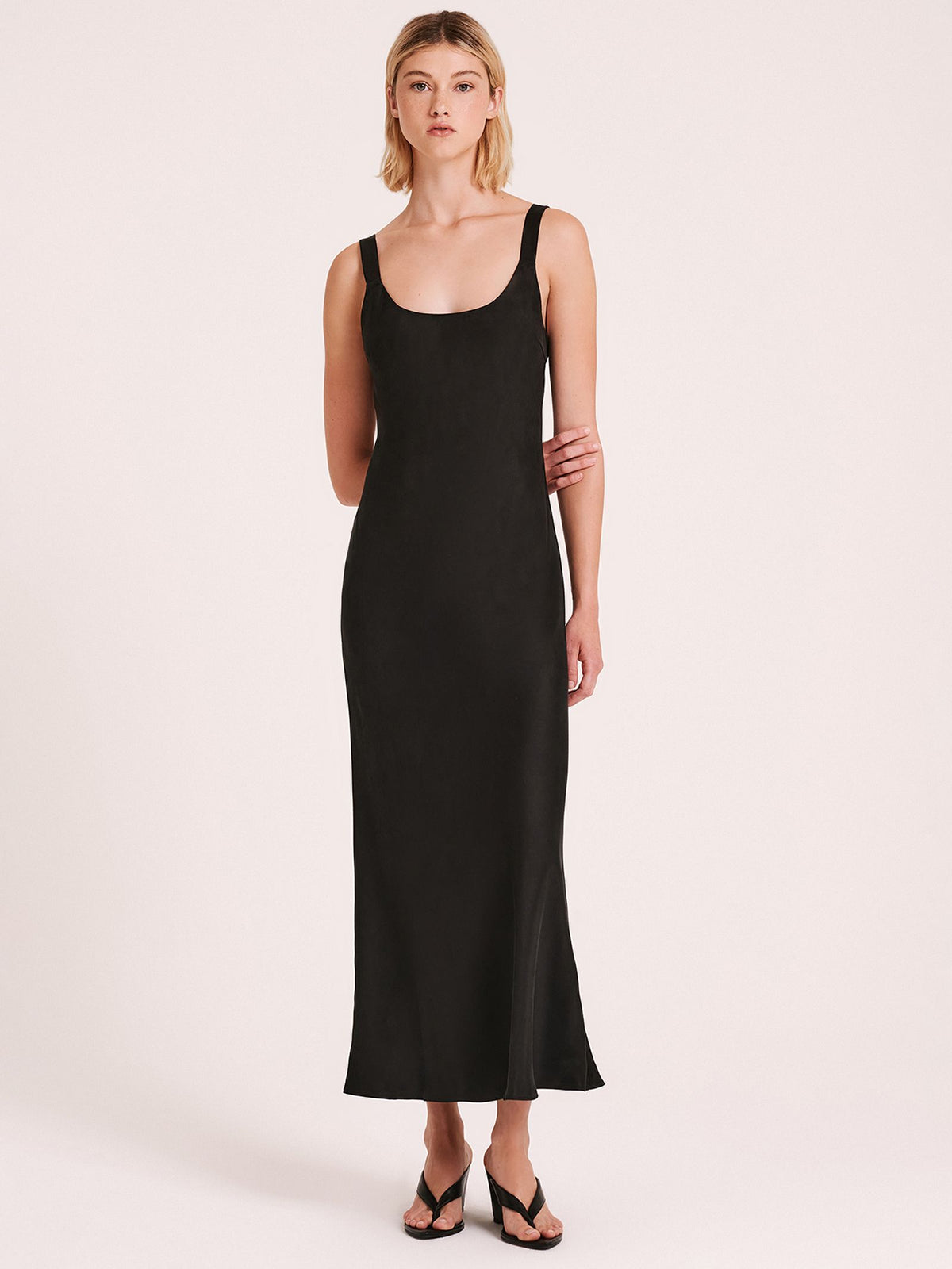 Nude Lucy Ren Cupro Slip Dress | Black