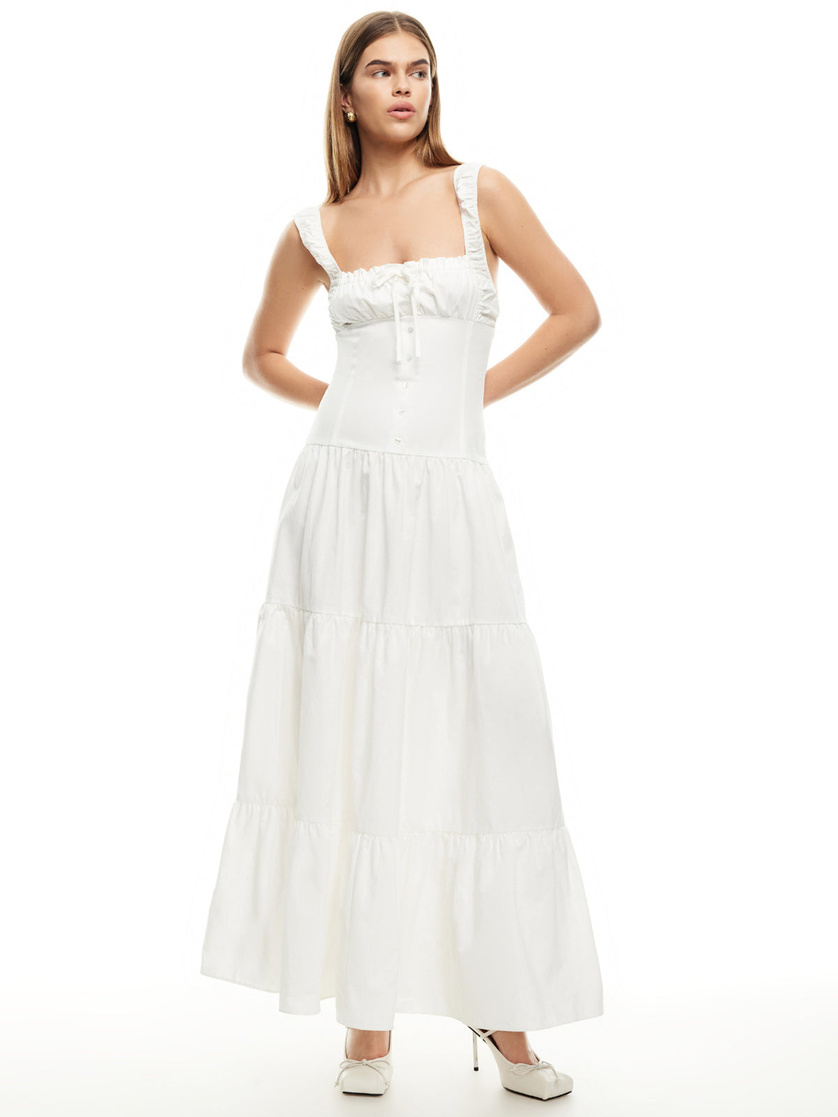 Lioness Heart Shaped Maxi Dress in Porcelain | Porcelain