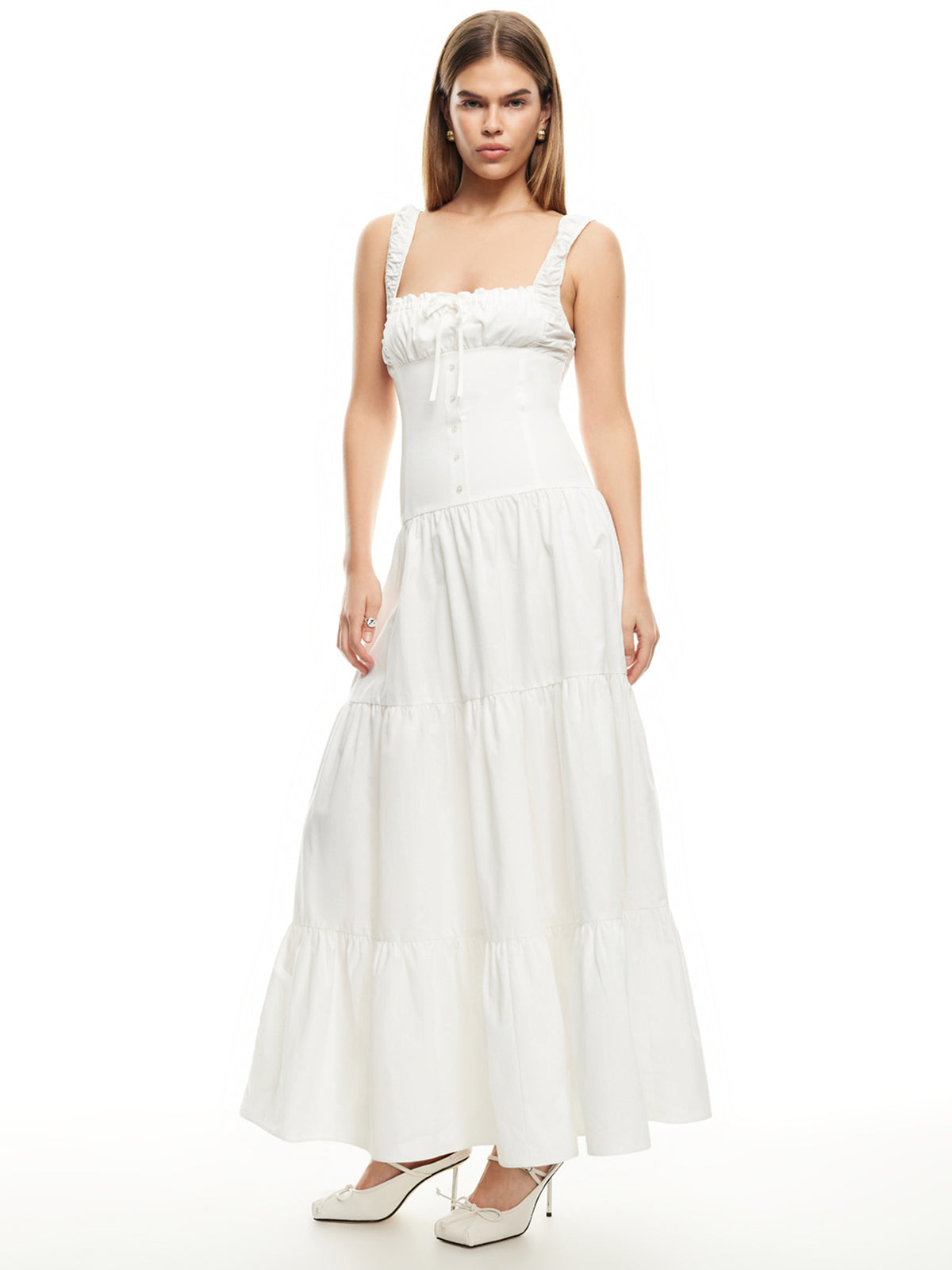 Lioness Heart Shaped Maxi Dress in Porcelain | Porcelain