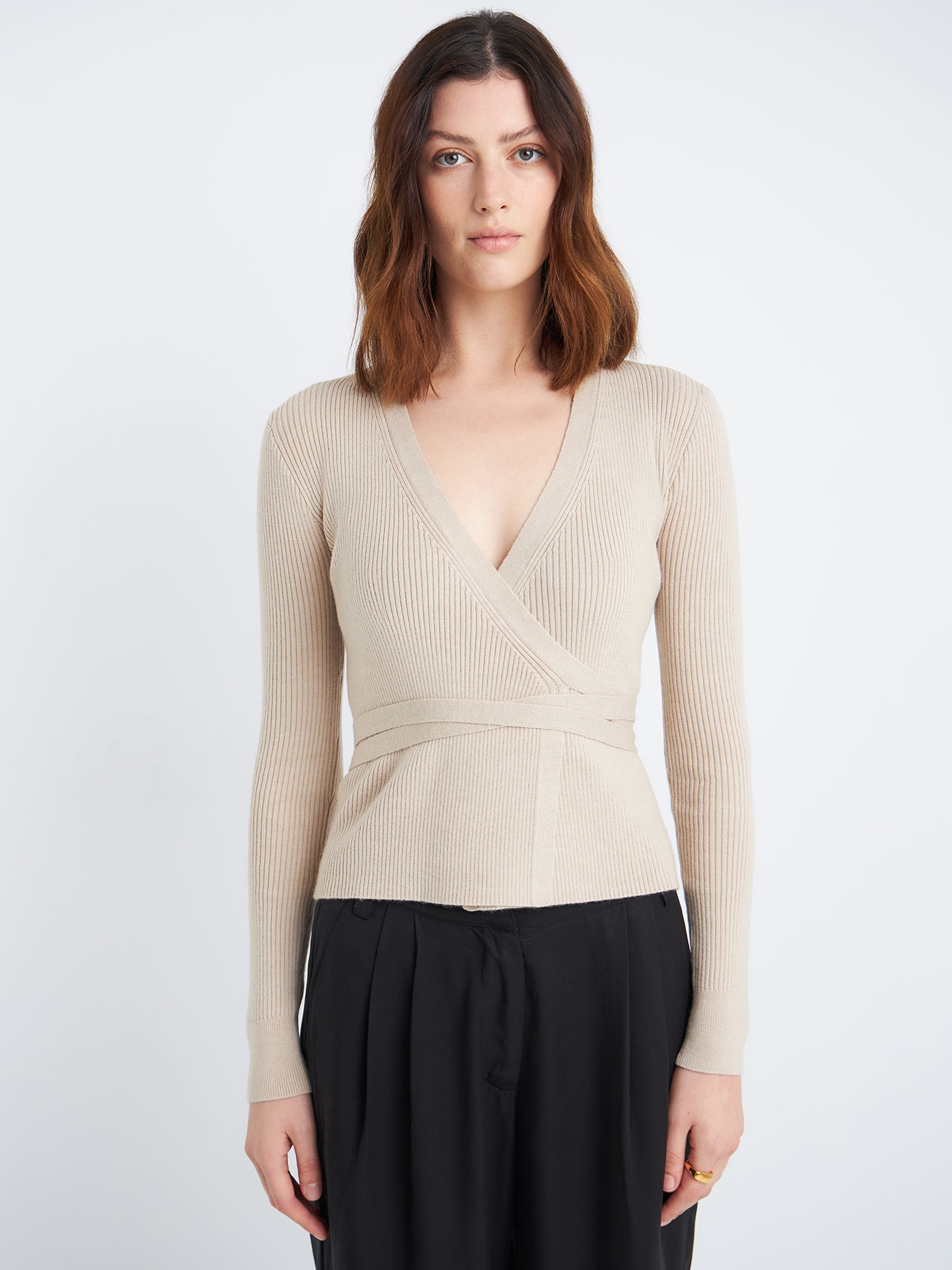 Bria Wrap Knit Top