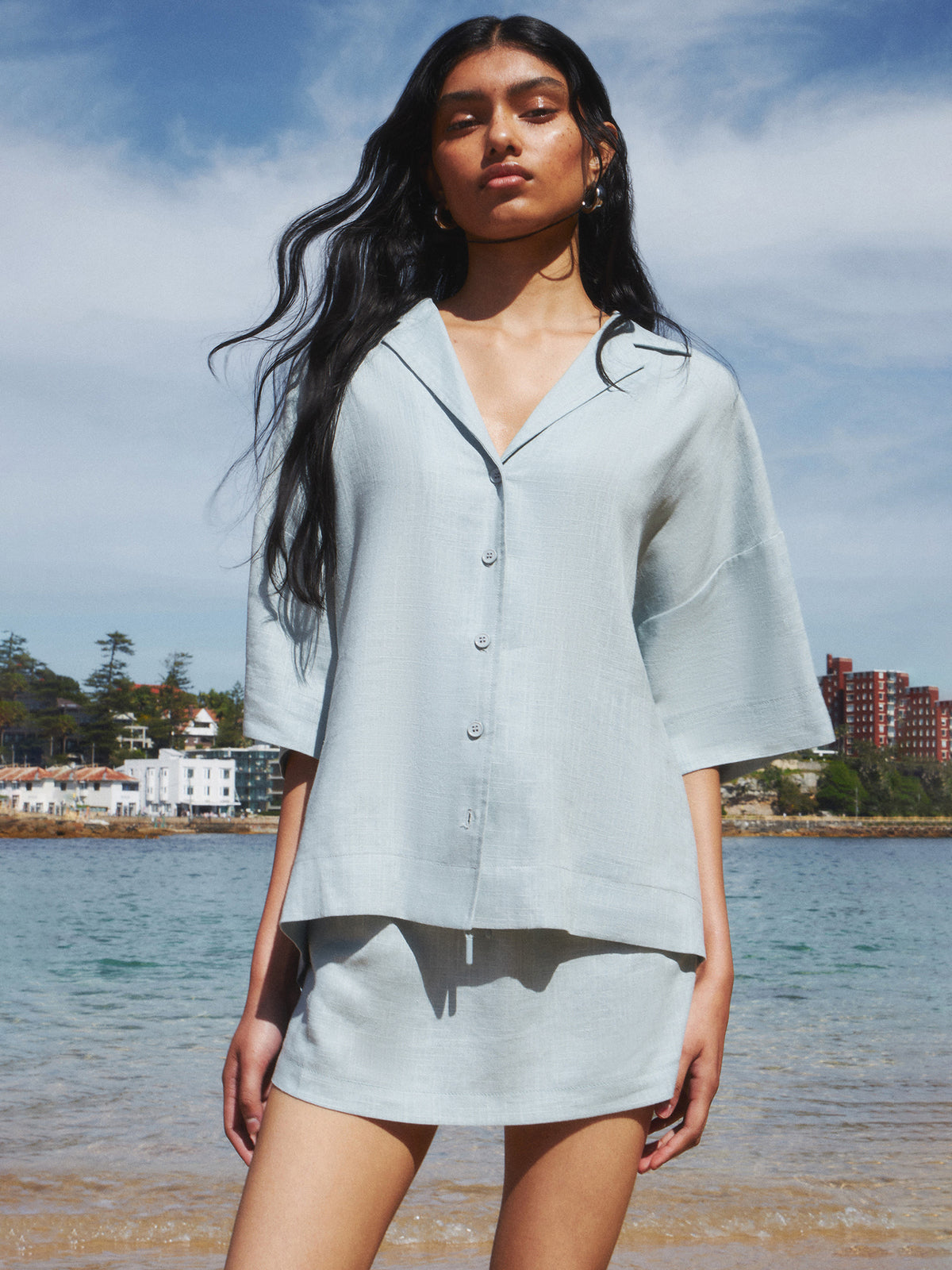 Lulu & Rose L&R Boxy Shirt In Icy Aqua | Icy Aqua