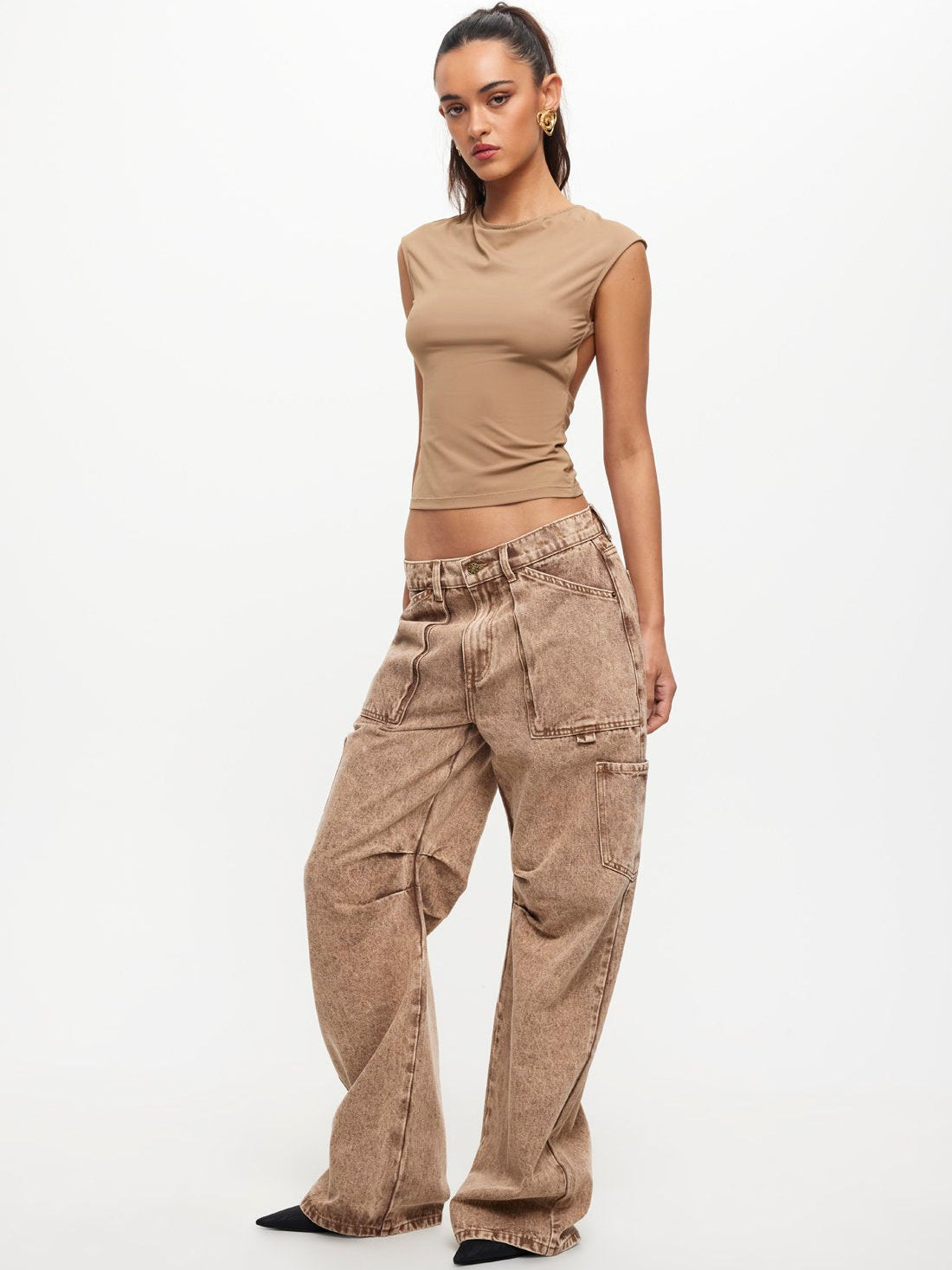 Lioness Uno Tie Top in Brown Taupe | Taupe