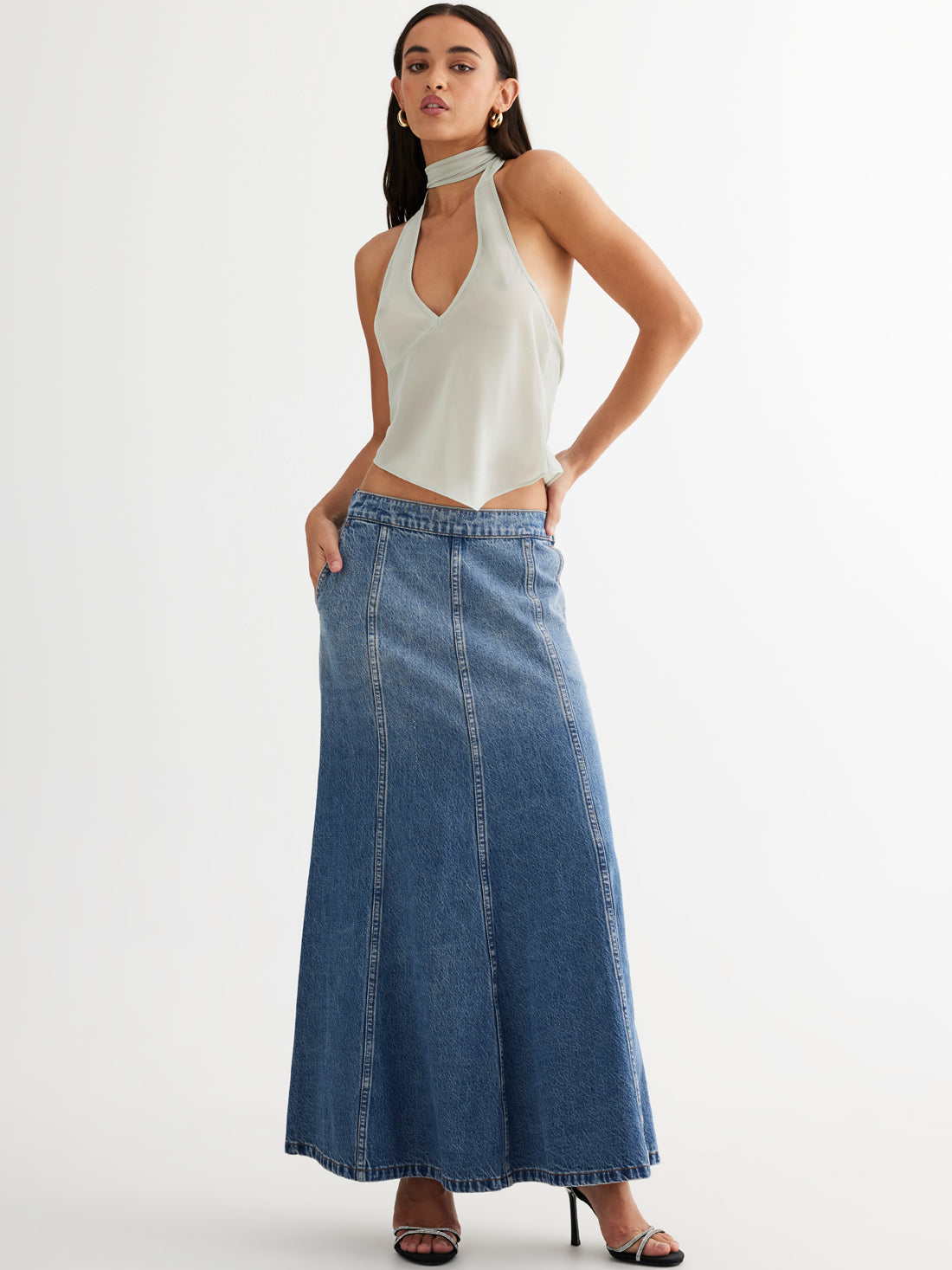 Jean skirt shop in store