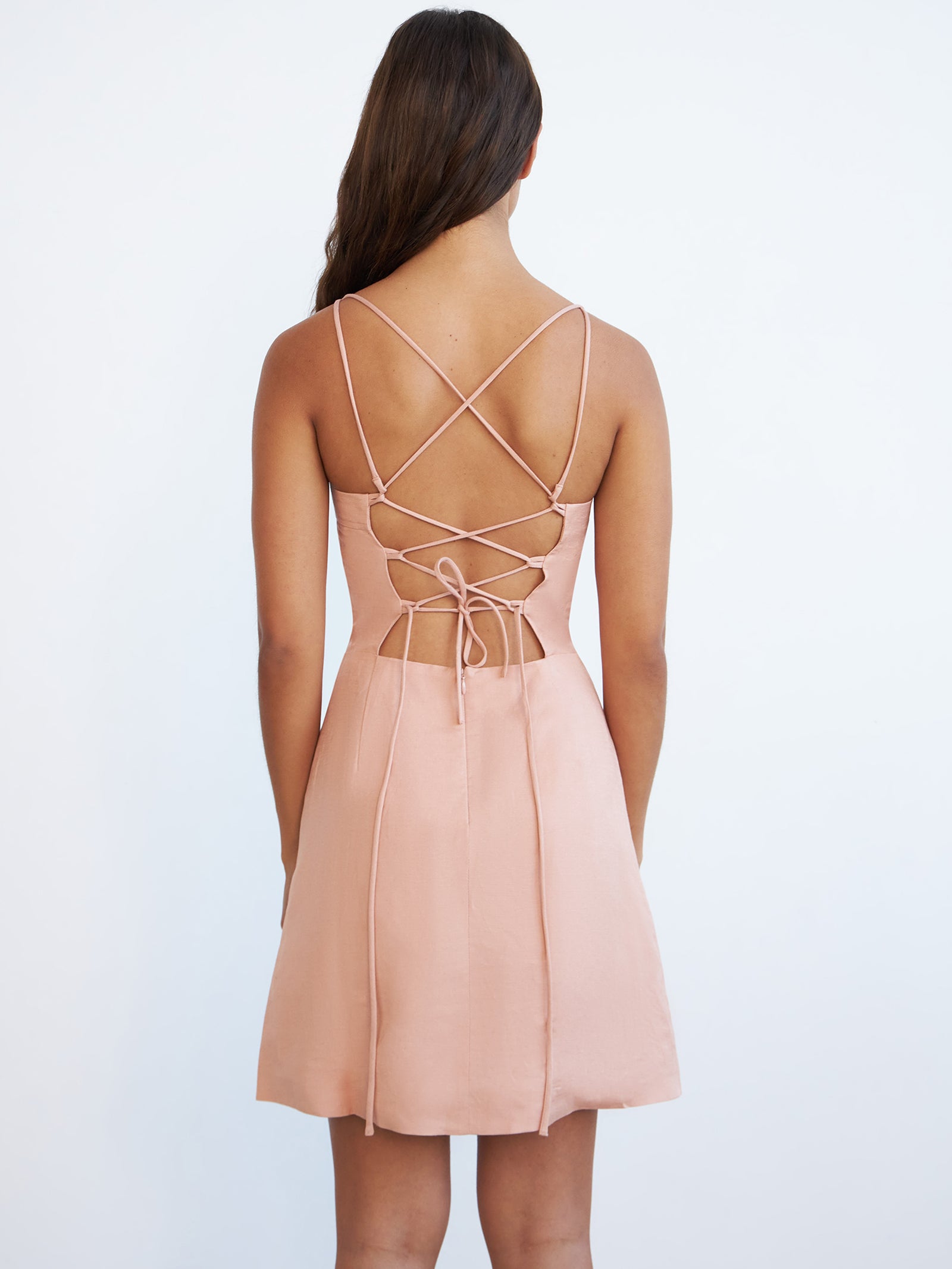 Charlotte Mini Dress In Peach