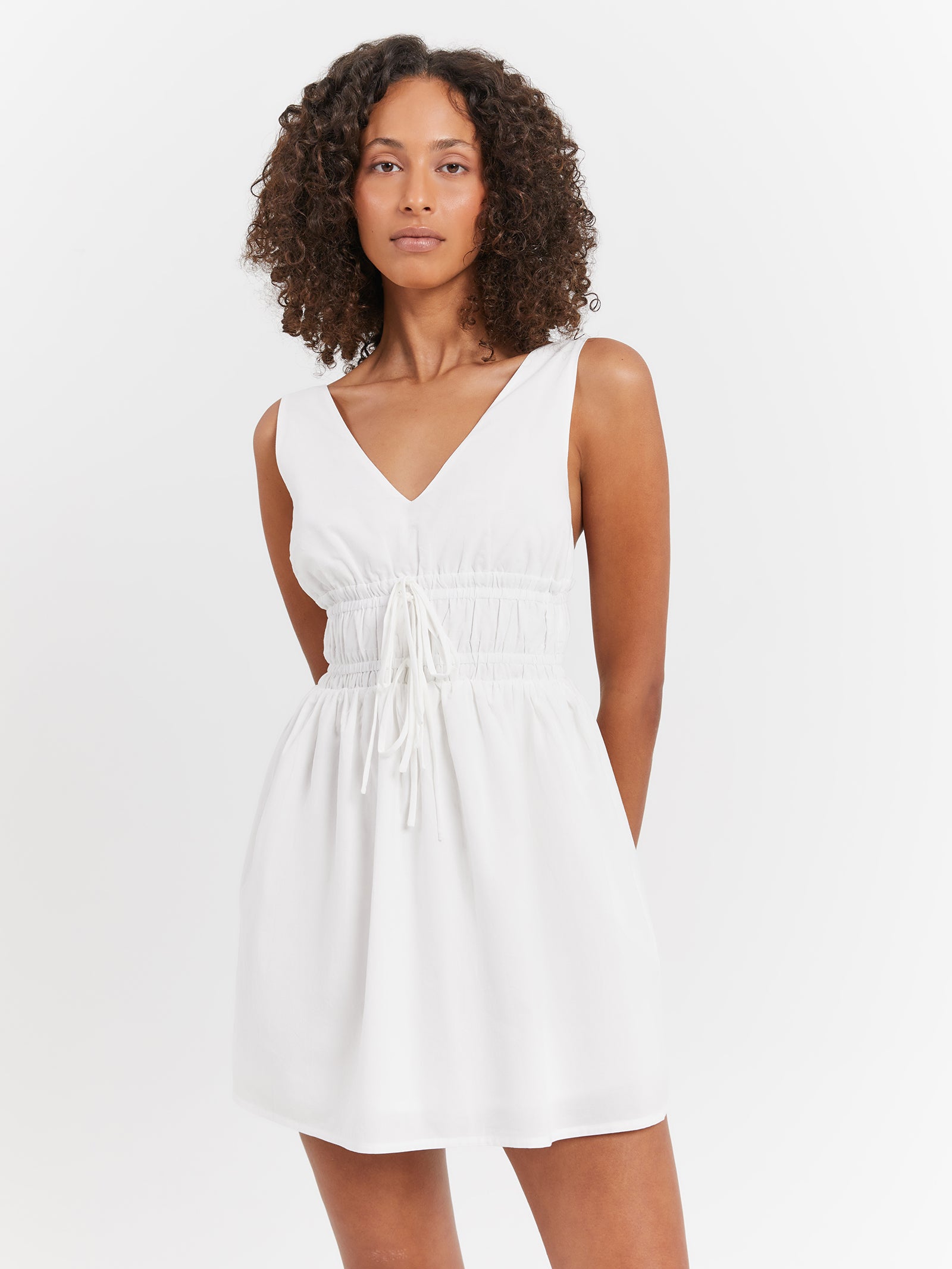 Lilia Mini Dress in Off White - Glue Store