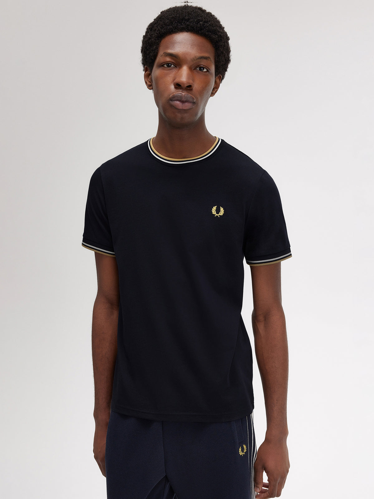 Fred Perry Twin Tipped T-Shirt | Navy/Ecru/Honeycomb