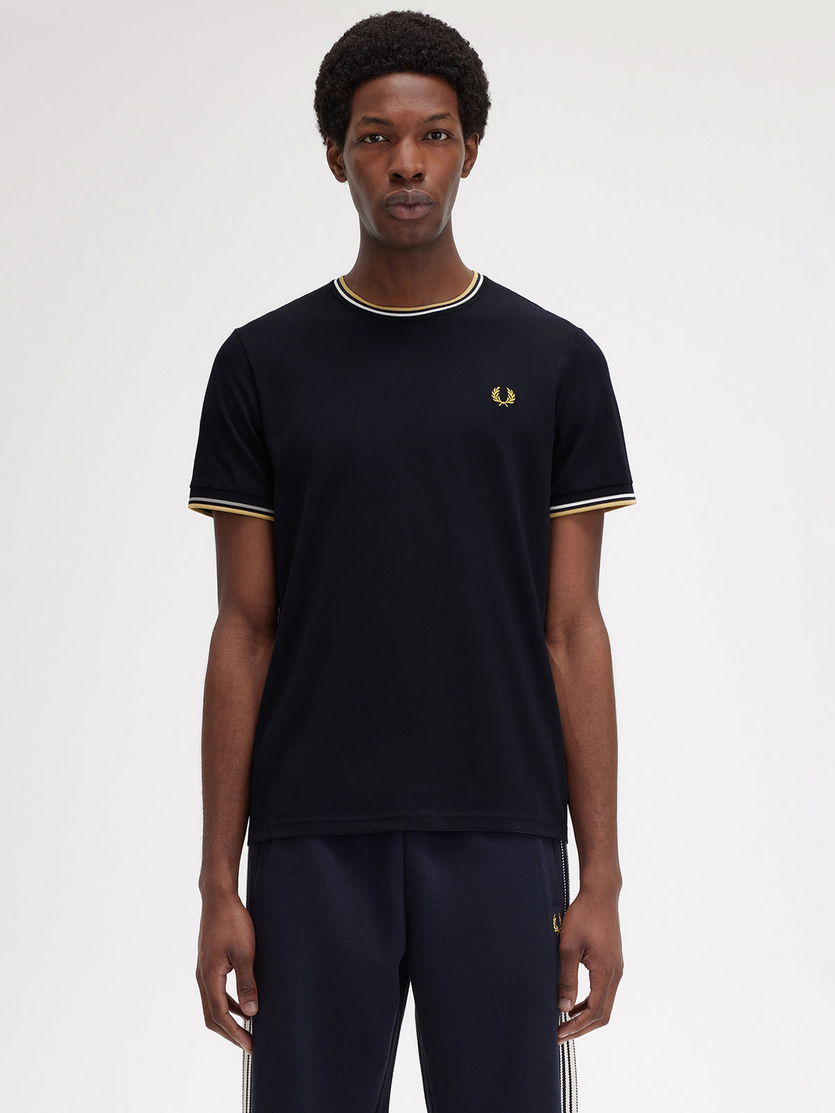 Fred Perry Twin Tipped T-Shirt | Navy/Ecru/Honeycomb