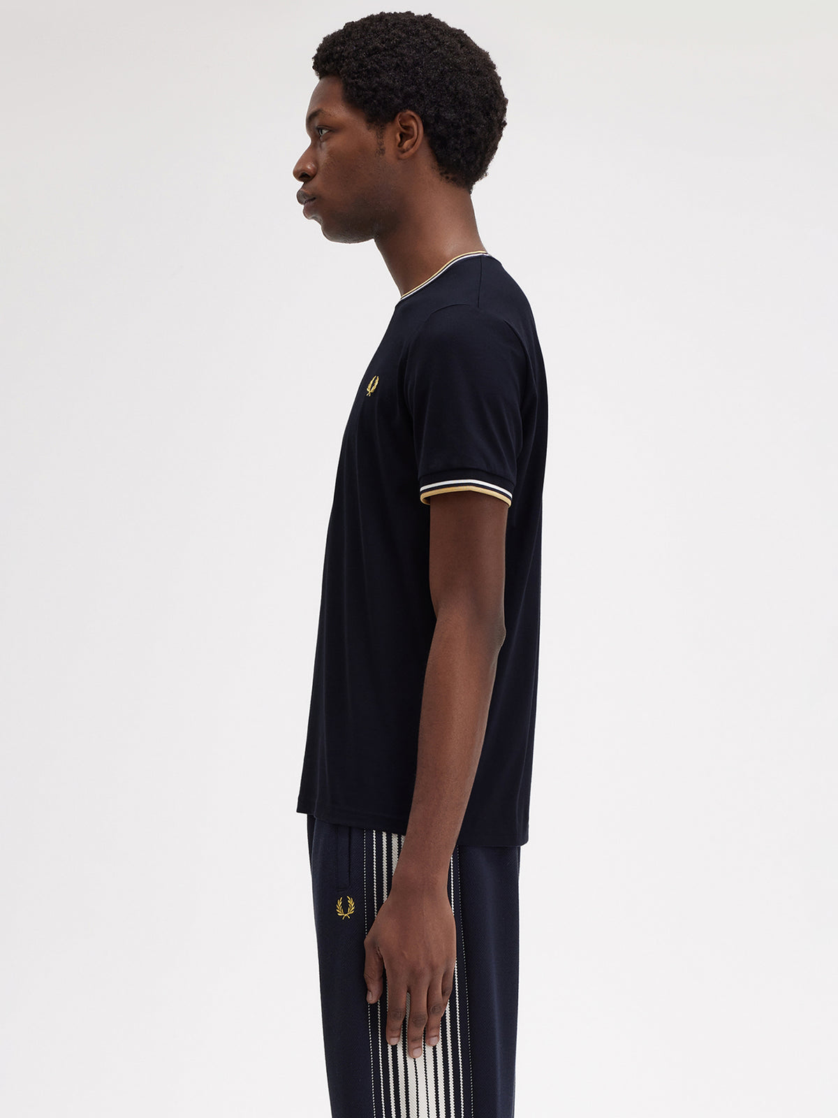 Fred Perry Twin Tipped T-Shirt | Navy/Ecru/Honeycomb