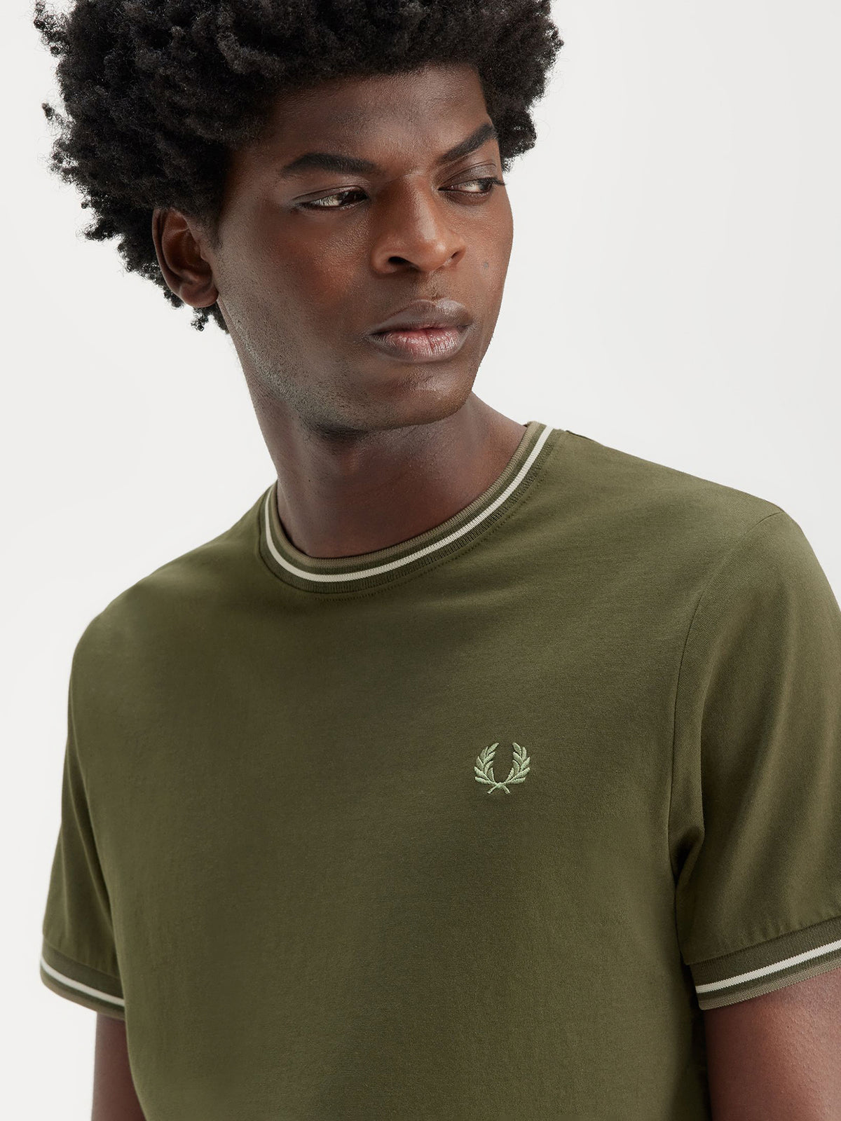 Fred Perry Twin Tipped T-Shirt | Hntgre/Lrwrgreen