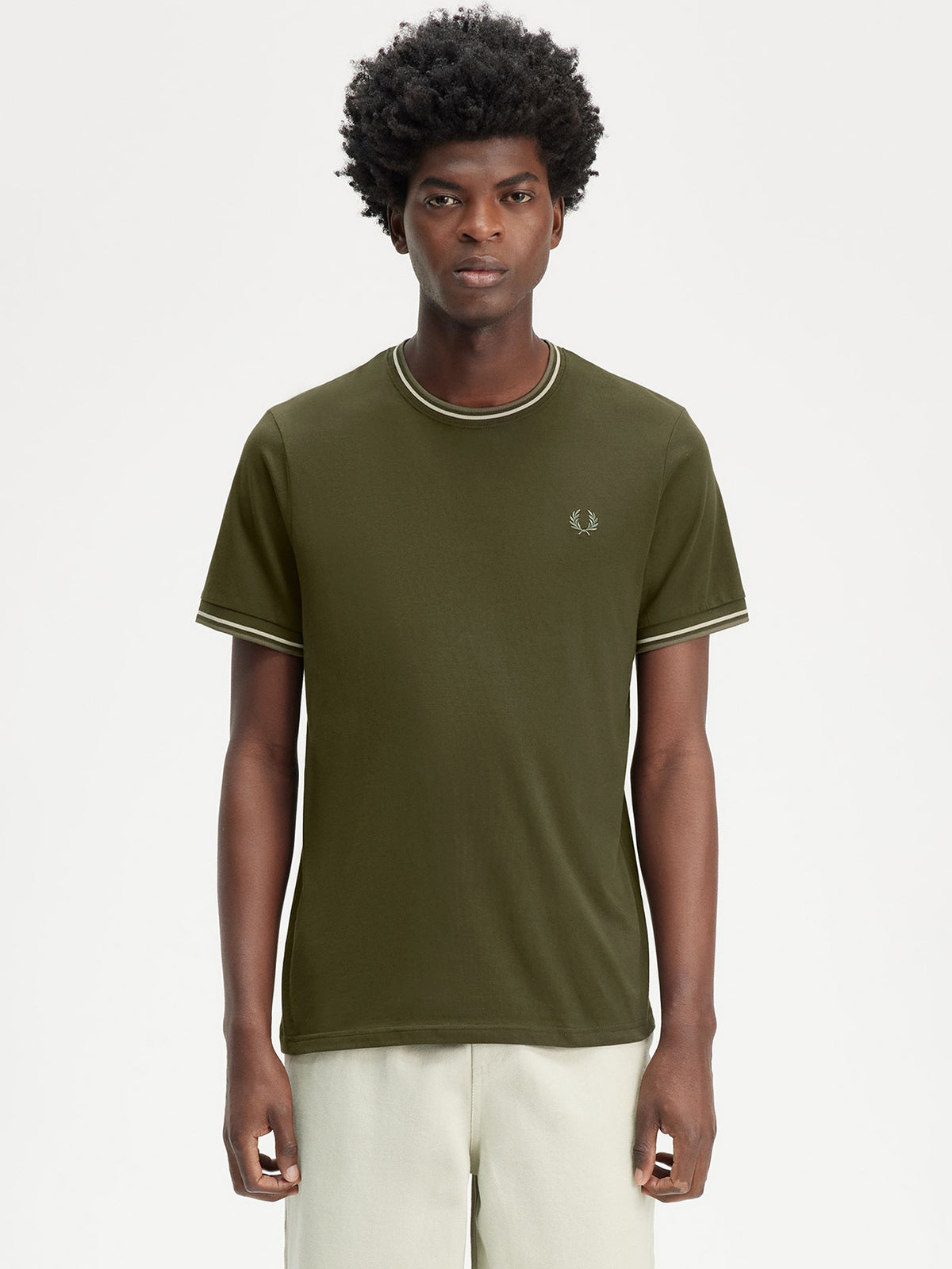 Fred Perry Twin Tipped T-Shirt | Hntgre/Lrwrgreen