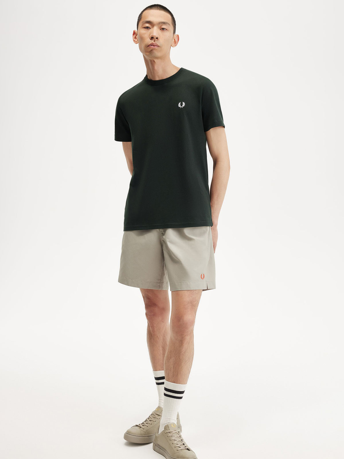 Fred Perry Crew Neck T Shirt | Night Green