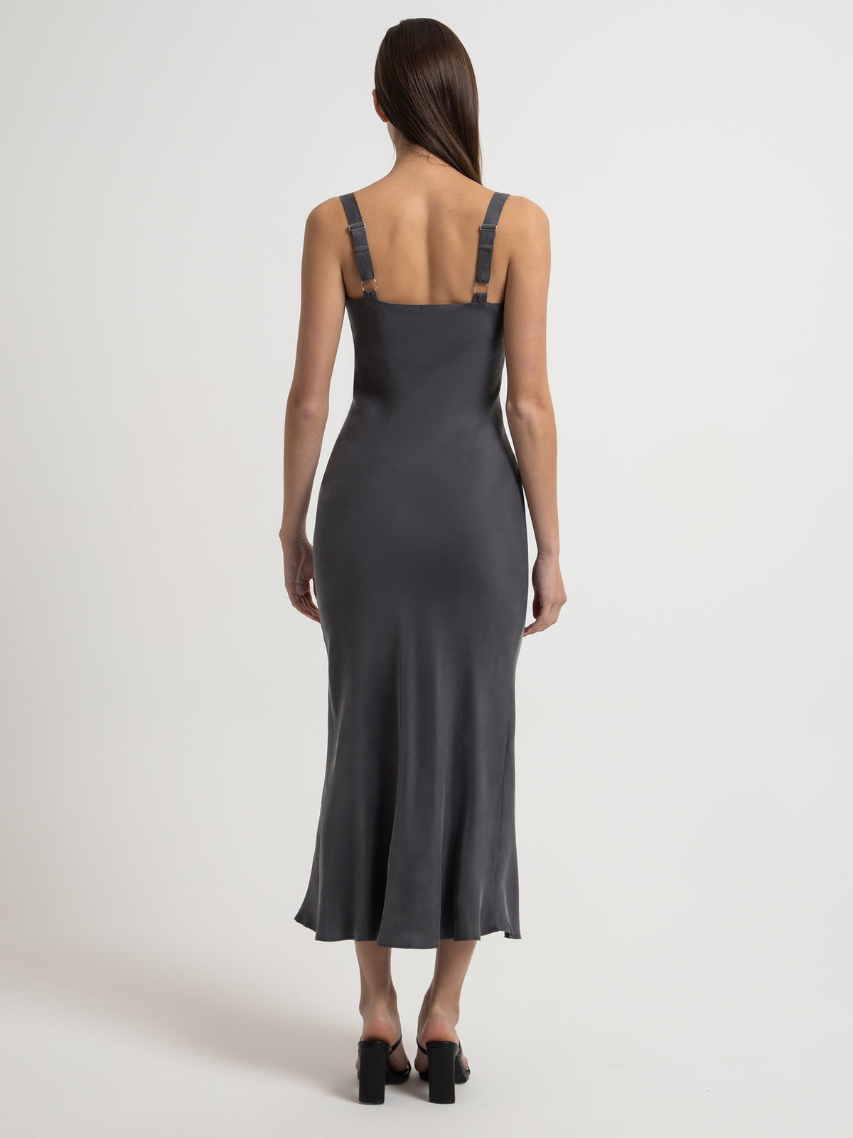 Nude Lucy Roni Cupro Slip Dress in Slate | Slate