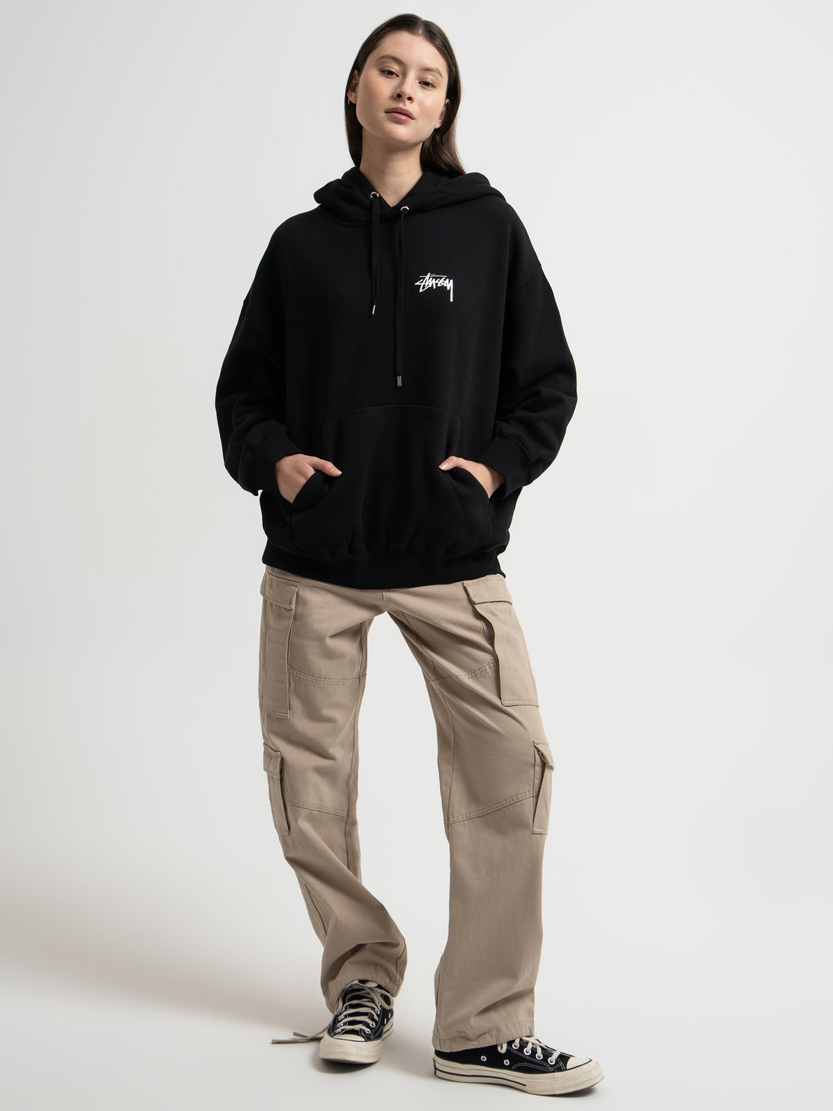 Stussy Pair Of Dice Oversized Hood in Black | Black