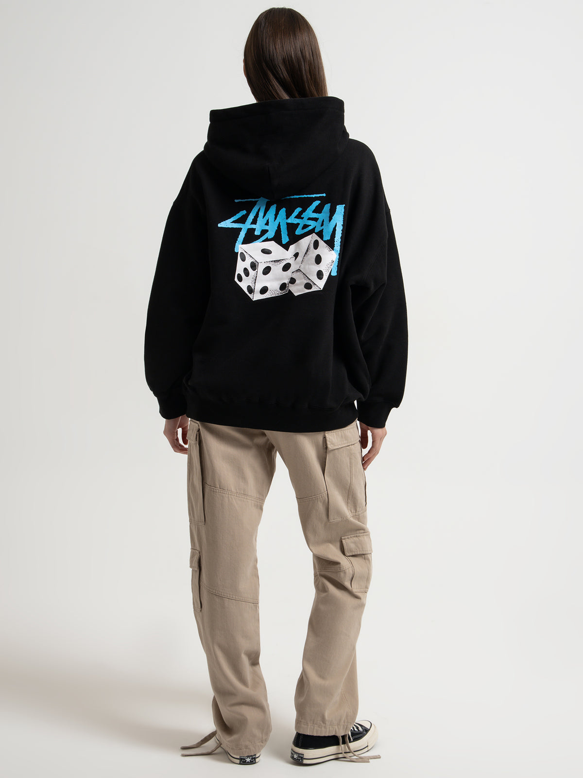 Stussy Pair Of Dice Oversized Hood in Black | Black