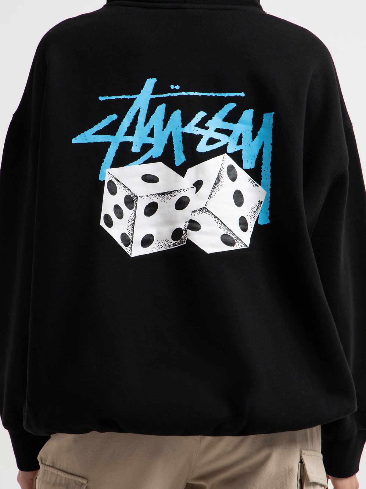 Stussy Pair Of Dice Oversized Hood in Black | Black