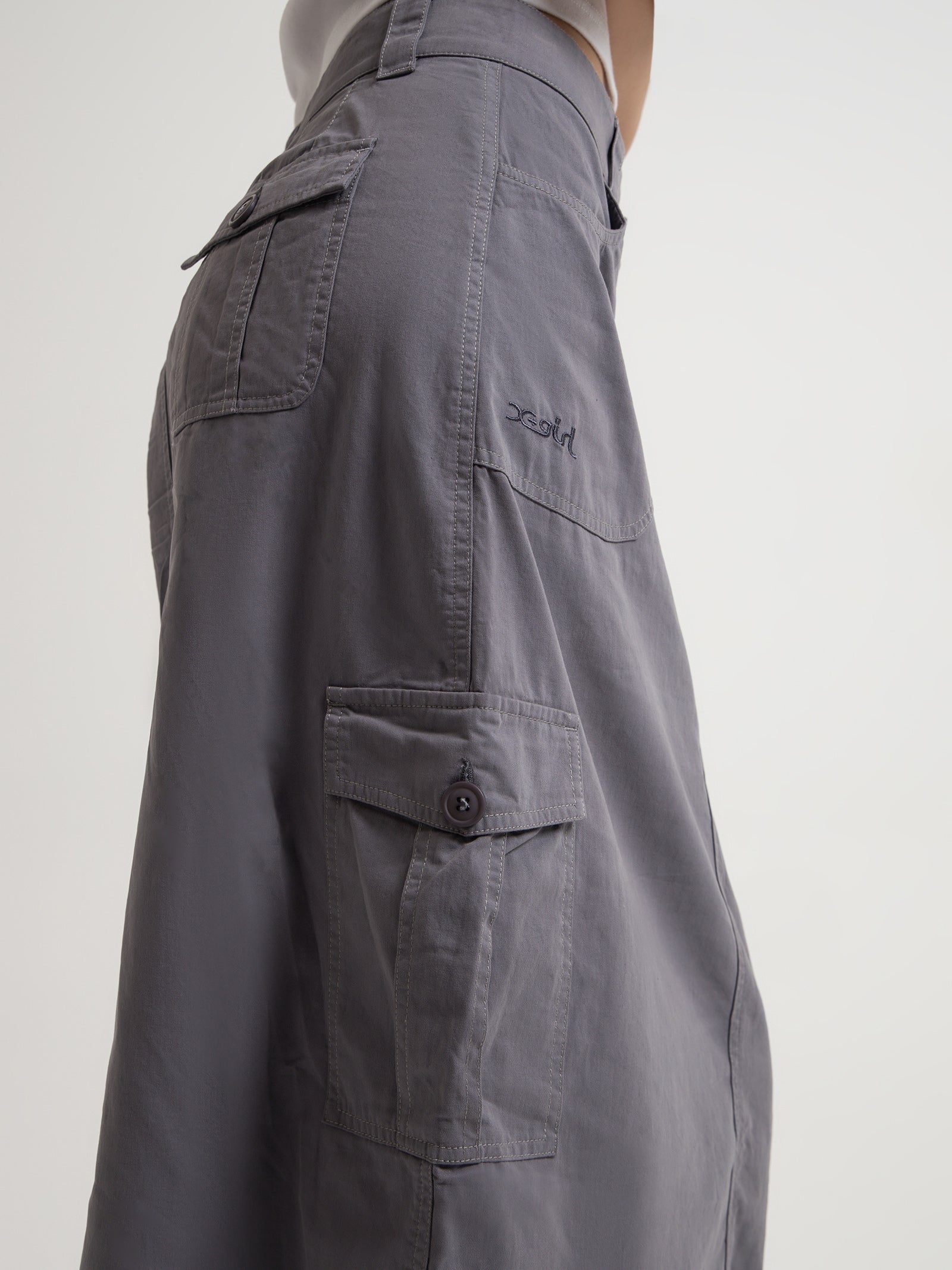 Work Cargo Maxi Skirt in Cement