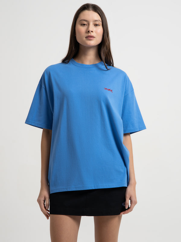Face Short Sleeve T-Shirt in Royal Blue - Glue Store