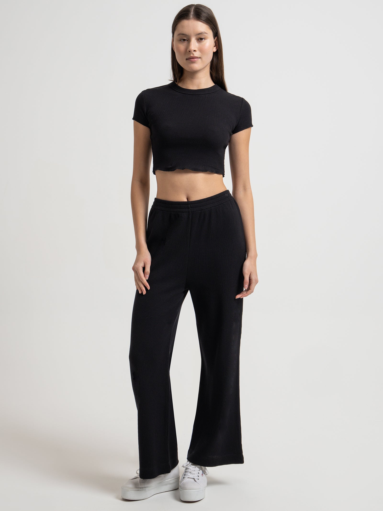 Nude lucy Kin Waffle Culottes in Black Black | Glue Store