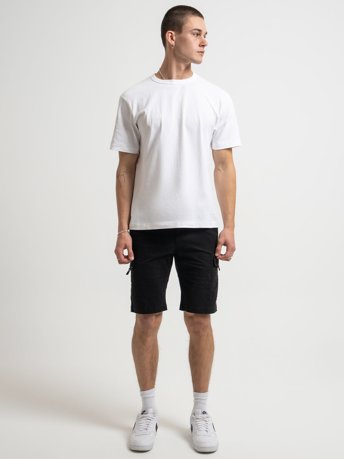 Henleys Leon Cargo Shorts in Black | Black