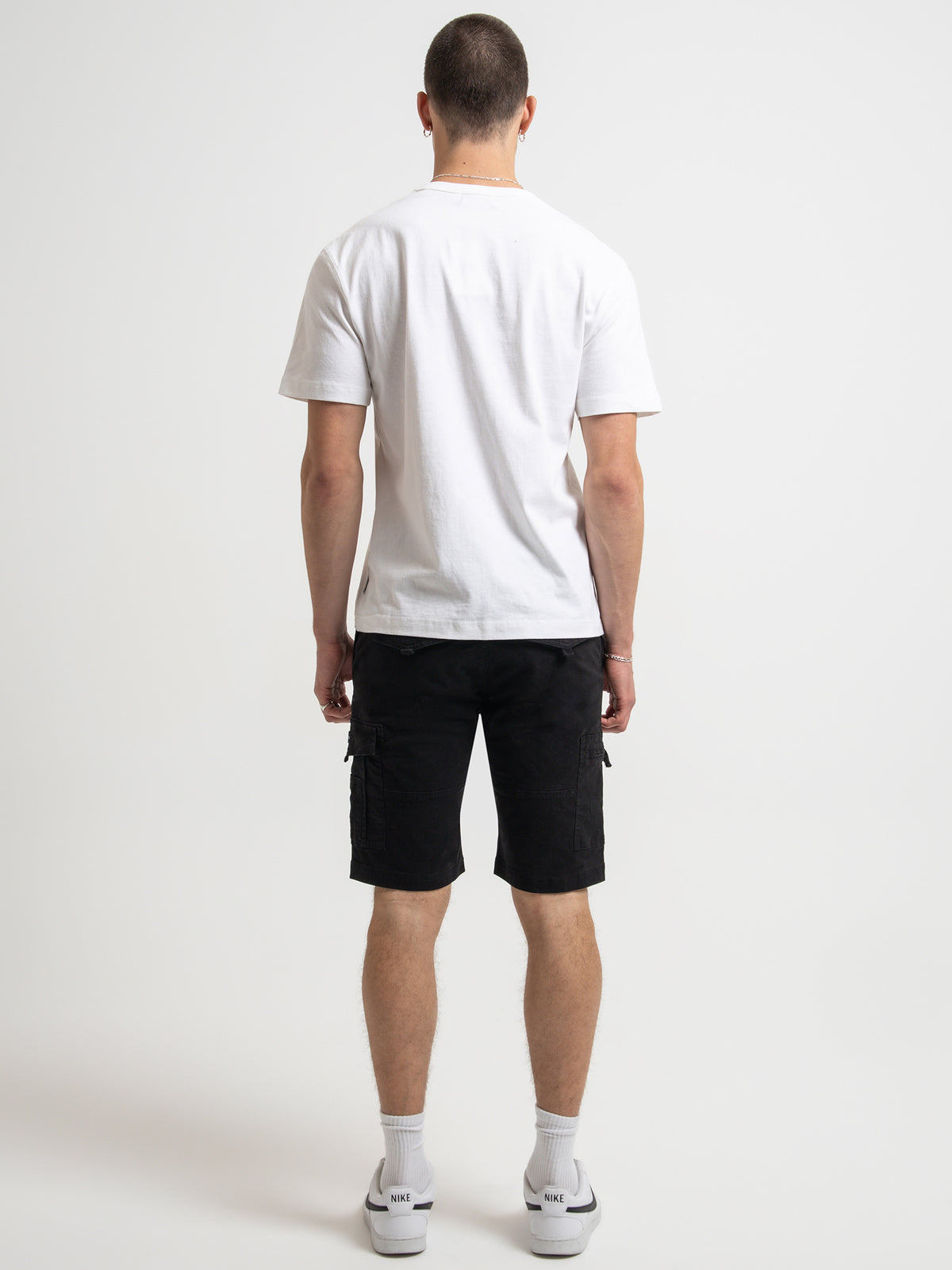 Henleys Leon Cargo Shorts in Black | Black