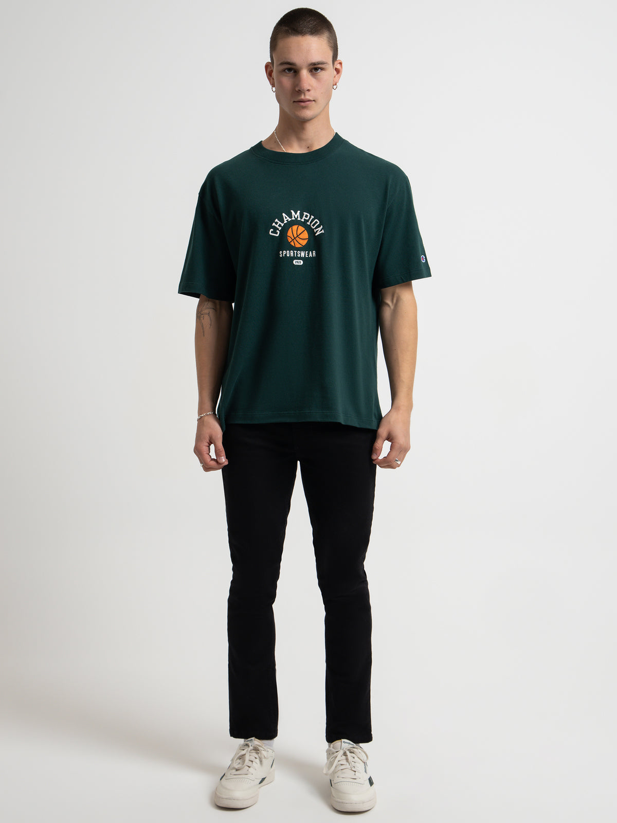 Champion Heritage Clubhouse T-Shirt in Midfield Green | Midfield