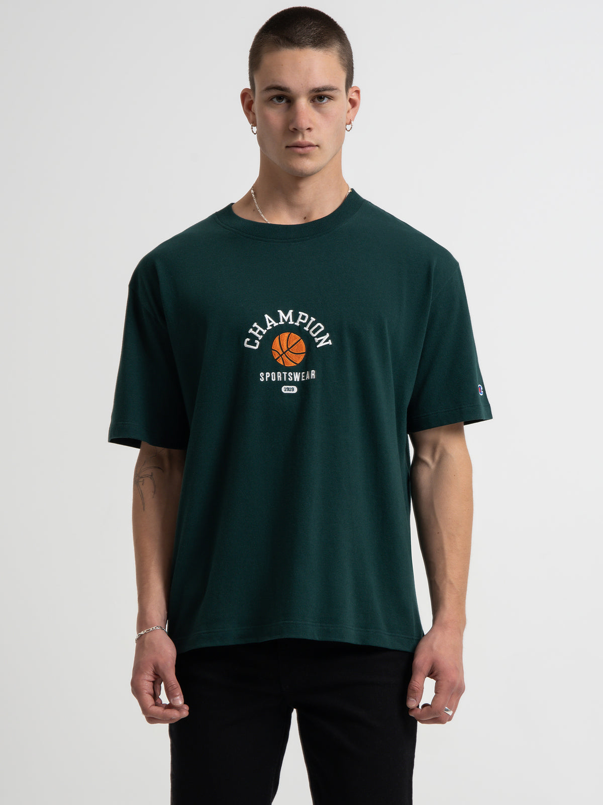 Champion Heritage Clubhouse T-Shirt in Midfield Green | Midfield