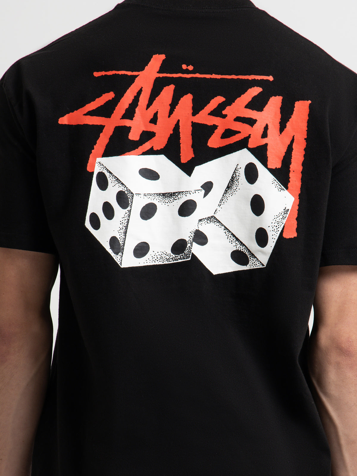 Stussy Pair Of Dice Solid Heavyweight T-Shirt in Black & Red | Black