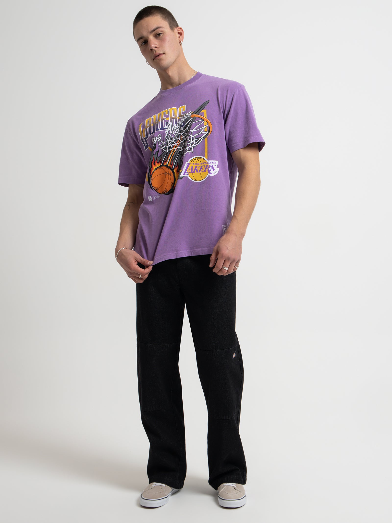 Los Angeles Lakers Fireball T-Shirt in Purple - Glue Store