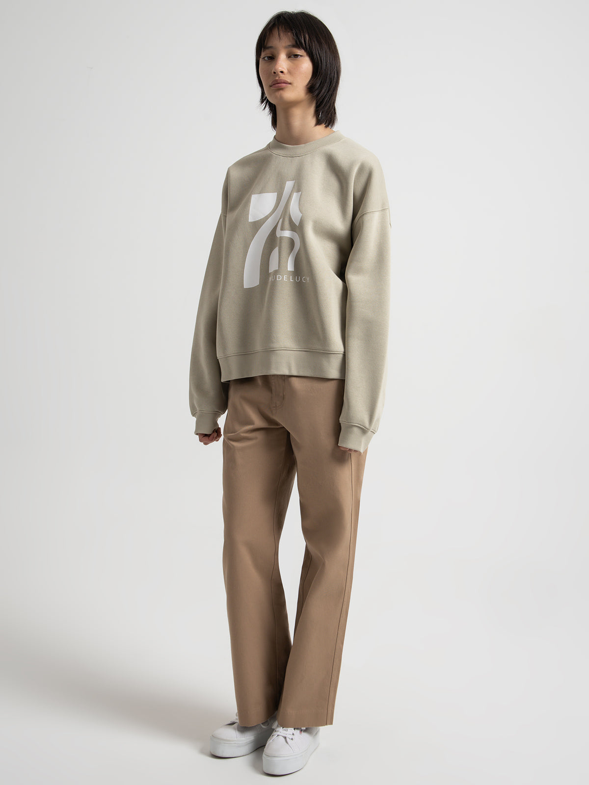 Nude Lucy Goya Oversized Crew Sweater in Cucumber Green | Cucumber