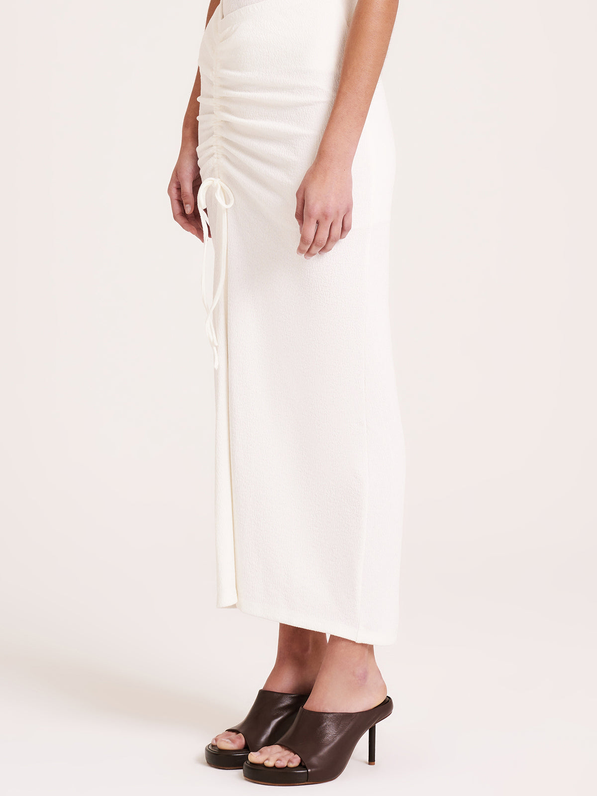 Nude Lucy Peta Ruched Skirt in Salt | Salt