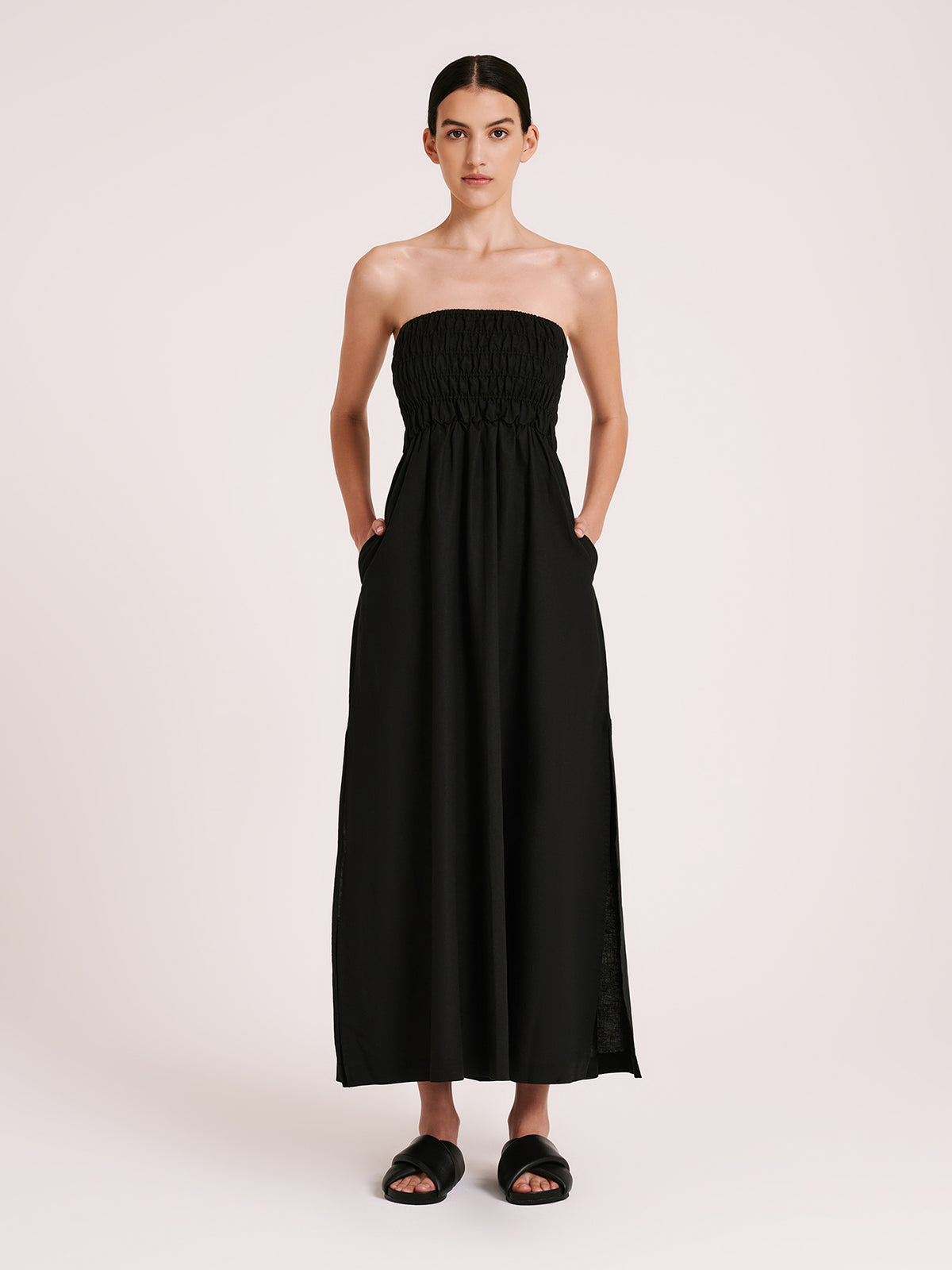 Nude Lucy Zuri Maxi Dress in Black | Black