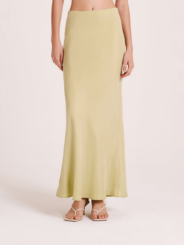 Nude Lucy Ines Cupro Skirt In Lime Lime 