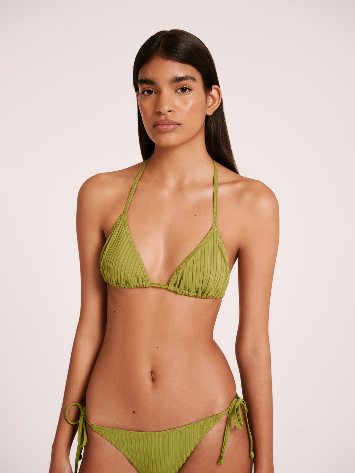 Nude Lucy Classic Triangle Bikini Top in Grass | Grass