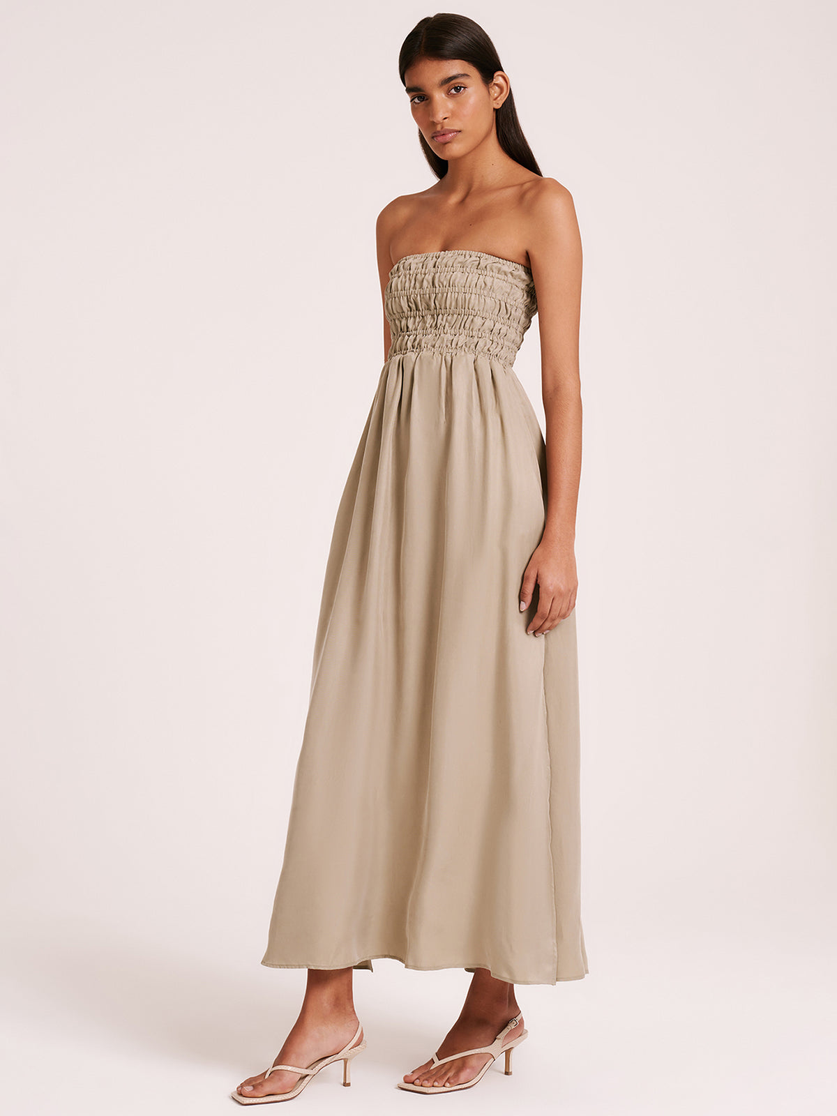 Nude Lucy Zuri Maxi Dress in Olive | Olive