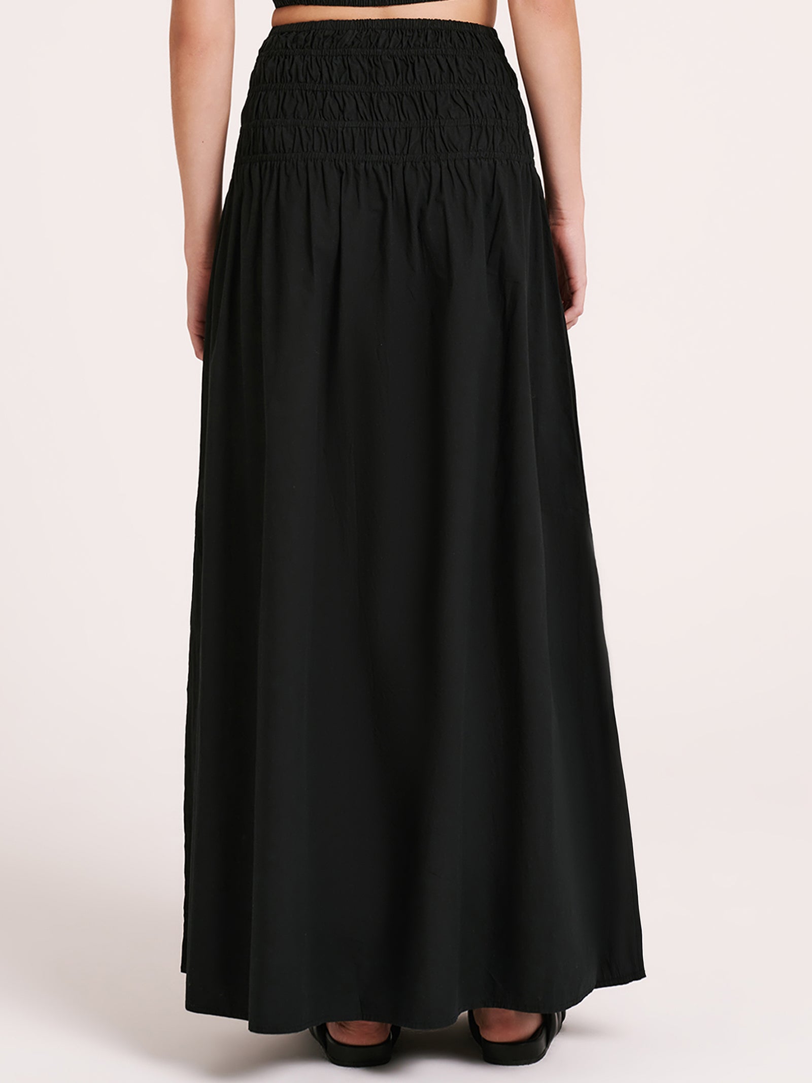 Nude lucy Oasis Poplin Maxi Skirt in Black Black | Glue Store