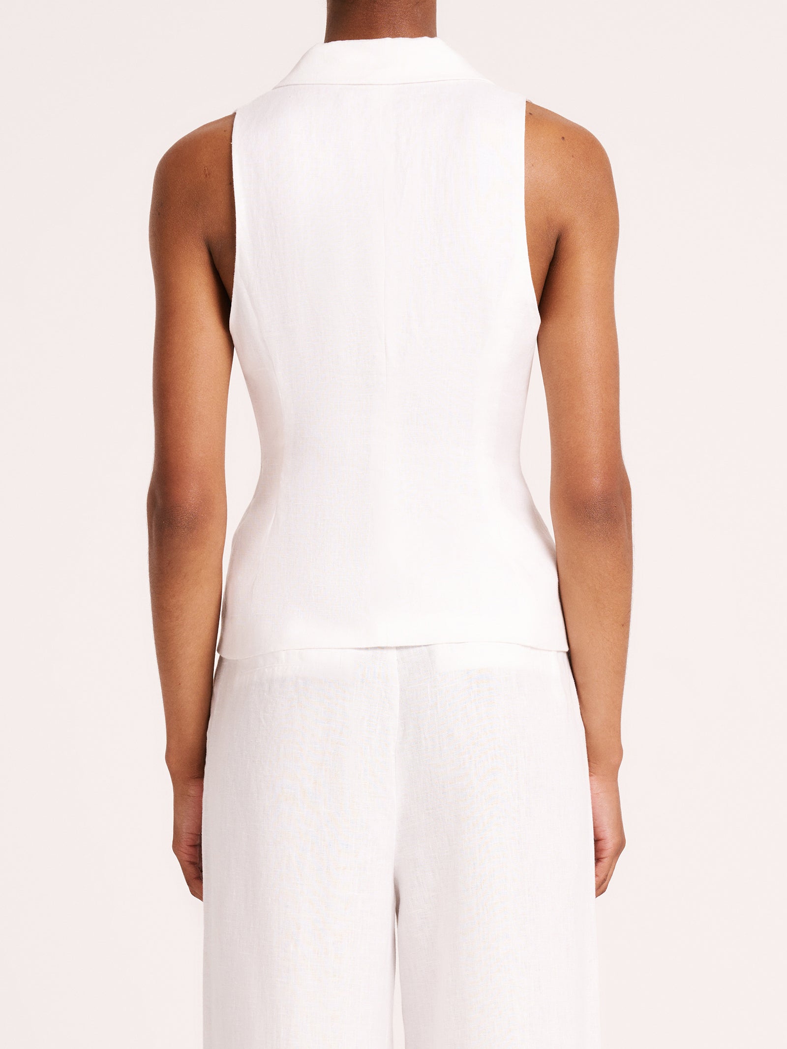 Thilda Linen Vest in White